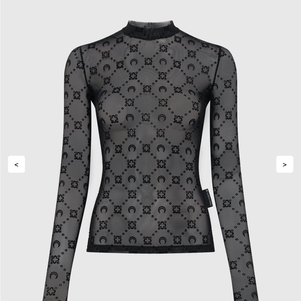 Marine Serre Black Sheer Textured Top and Tights - Picture 3 of 9
